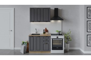 Кухонный гарнитур Лина длиной 100 см Дуб Крафт золотой, Графит