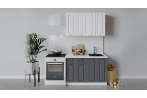 Кухонный гарнитур Лина длиной 120 см Белый, Графит