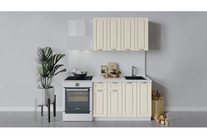 Кухонный гарнитур «Лина» длиной 120 см Белый, Крем