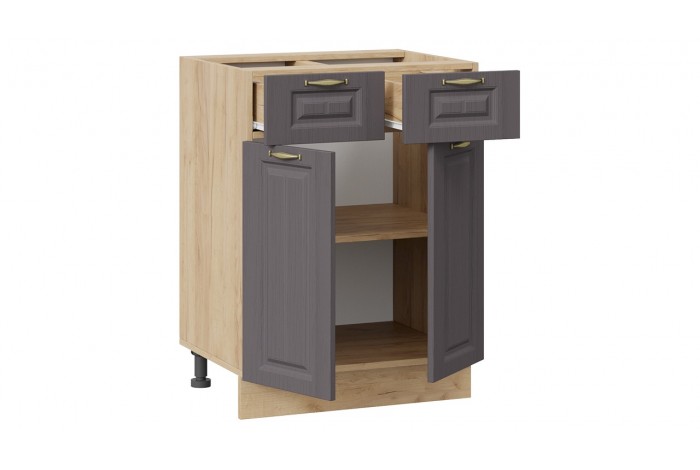 Кухонный гарнитур «Лина» длиной 120 см Дуб Крафт золотой, Белый, Графит