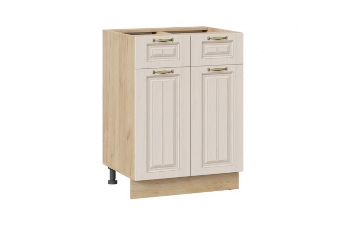 Кухонный гарнитур «Лина» длиной 120 см Дуб Крафт золотой, Крем