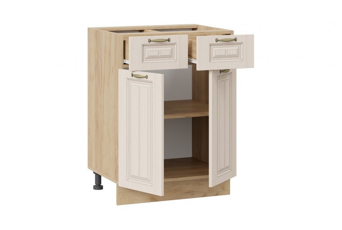 Кухонный гарнитур «Лина» длиной 120 см Дуб Крафт золотой, Крем