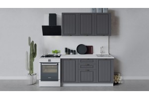 Кухонный гарнитур Лина длиной 150 см Белый, Графит