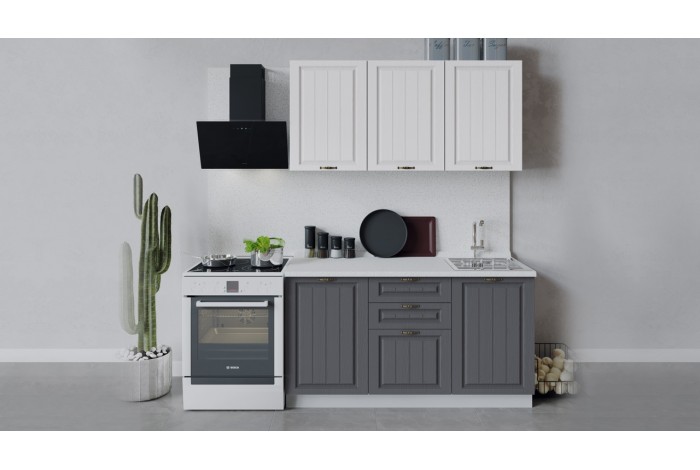 Кухонный гарнитур «Лина» длиной 150 см Белый, Графит