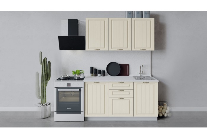 Кухонный гарнитур «Лина» длиной 150 см Белый, Крем