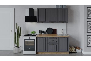Кухонный гарнитур Лина длиной 150 см Дуб Крафт золотой, Графит