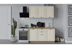 Кухонный гарнитур Лина длиной 150 см Дуб Крафт золотой, Крем