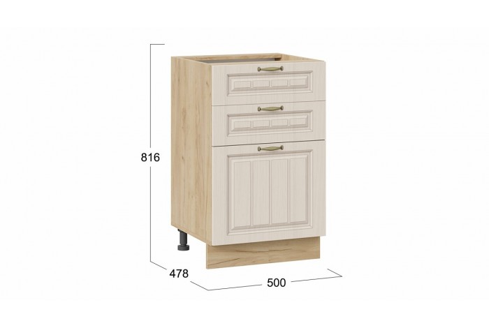 Кухонный гарнитур «Лина» длиной 150 см Дуб Крафт золотой, Крем