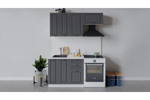 Кухонный гарнитур Лина длиной 160 (100) см Белый, Графит