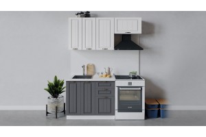 Кухонный гарнитур Лина длиной 160 (100) см Белый, Графит