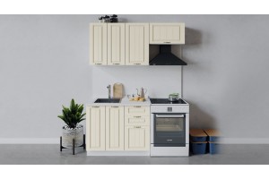 Кухонный гарнитур Лина длиной 160 (100) см Белый, Крем