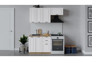 Кухонный гарнитур Лина длиной 160 (100) см Дуб Крафт золотой, Белый