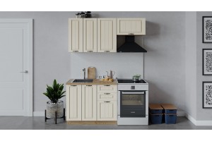 Кухонный гарнитур Лина длиной 160 (100) см Дуб Крафт золотой, Крем