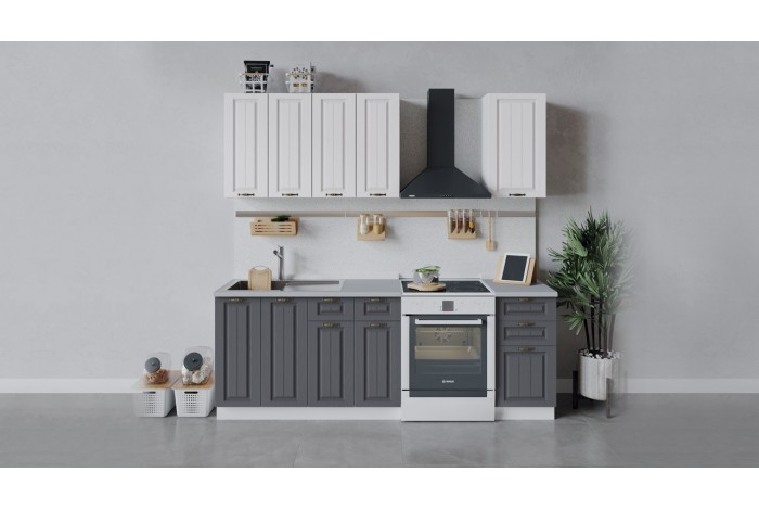 Кухонный гарнитур «Лина» длиной 160 см Белый, Графит