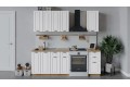 Кухонный гарнитур «Лина» длиной 160 см Дуб Крафт золотой, Белый