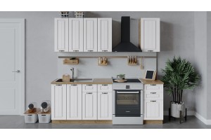 Кухонный гарнитур Лина длиной 160 см Дуб Крафт золотой, Белый