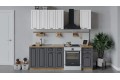 Кухонный гарнитур «Лина» длиной 160 см Дуб Крафт золотой, Белый, Графит