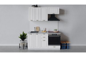 Кухонный гарнитур Лина длиной 160 см со шкафом НБ Белый