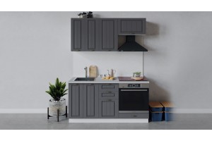 Кухонный гарнитур Лина длиной 160 см со шкафом НБ Белый, Графит