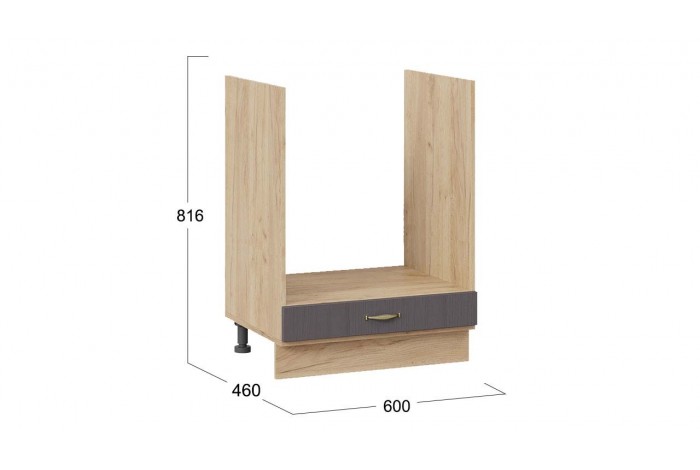 Кухонный гарнитур «Лина» длиной 160 см со шкафом НБ Дуб Крафт золотой, Белый, Графит