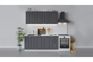 Кухонный гарнитур Лина длиной 180 см Белый, Графит