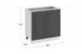 Кухонный гарнитур «Лина» длиной 180 см Белый, Графит