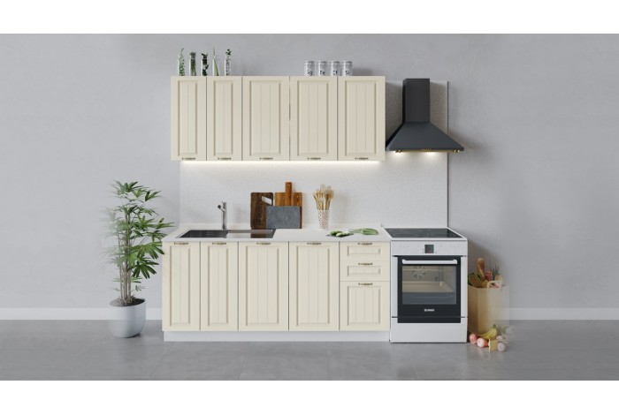 Кухонный гарнитур «Лина» длиной 180 см Белый, Крем