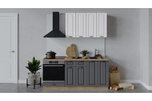 Кухонный гарнитур Лина длиной 180 см со шкафом НБ Дуб Крафт золотой, Белый, Графит