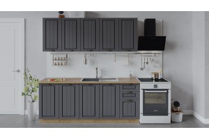 Кухонный гарнитур Лина длиной 200 см Дуб Крафт золотой, Графит