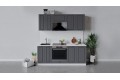 Кухонный гарнитур «Лина» длиной 200 см со шкафом НБ Белый, Графит