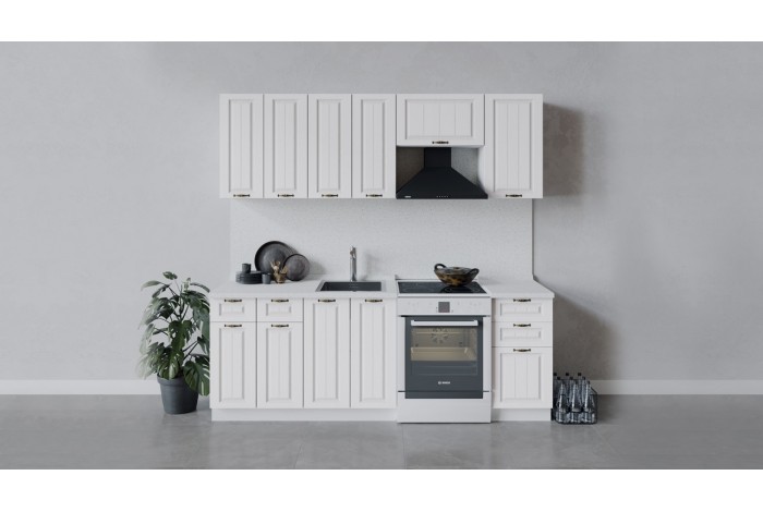 Кухонный гарнитур «Лина» длиной 220 (160) см Белый