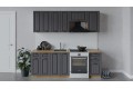 Кухонный гарнитур «Лина» длиной 220 (160) см Дуб Крафт золотой, Графит