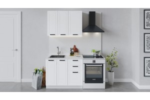 Кухонный гарнитур Лорас длиной 100 см Белый, Холст Белый