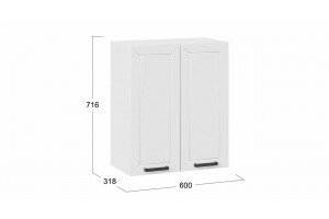 Кухонный гарнитур Лорас длиной 120 см Белый, Холст Белый, Холст Вулкан