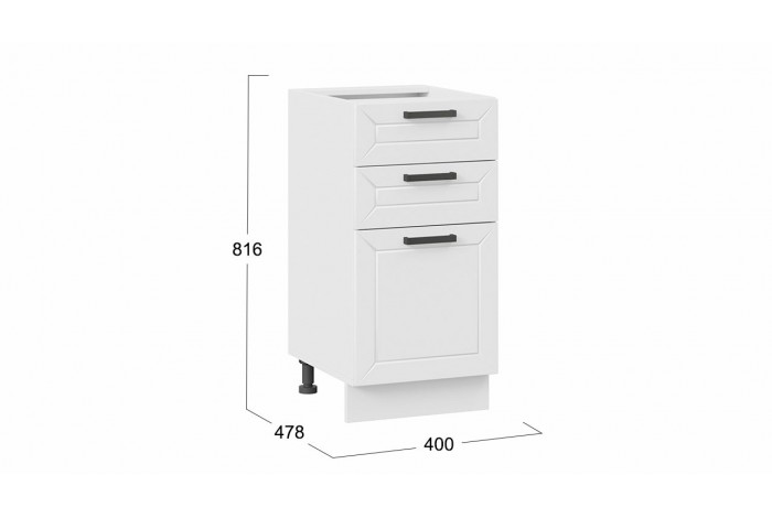 Кухонный гарнитур «Лорас» длиной 160 (100) см Белый, Холст Белый