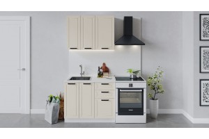 Кухонный гарнитур Лорас длиной 100 см Белый, Холст брюле