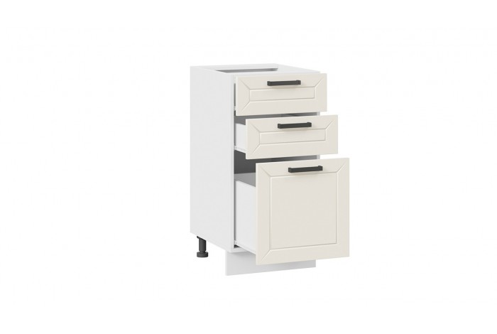 Кухонный гарнитур «Лорас» длиной 100 см Белый, Холст брюле