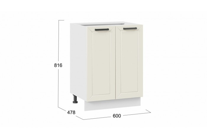 Кухонный гарнитур «Лорас» длиной 100 см Белый, Холст брюле