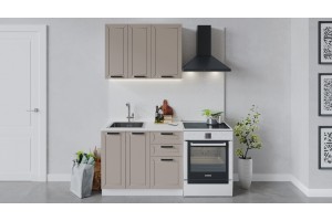 Кухонный гарнитур Лорас длиной 100 см Белый, Холст латте