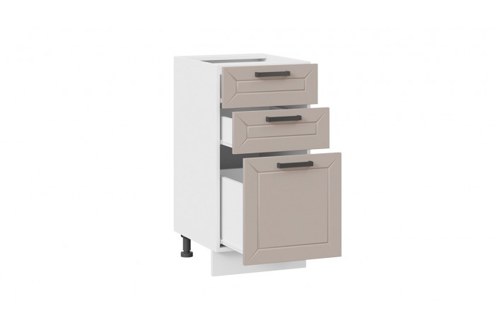 Кухонный гарнитур «Лорас» длиной 100 см Белый, Холст брюле, Холст латте