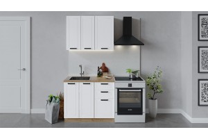 Кухонный гарнитур Лорас длиной 100 см Дуб Крафт золотой, Холст Белый