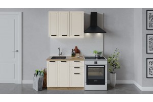 Кухонный гарнитур Лорас длиной 100 см Дуб Крафт золотой, Холст брюле