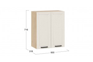 Кухонный гарнитур Лорас длиной 200 см со шкафом НБ Дуб Крафт золотой, Холст брюле