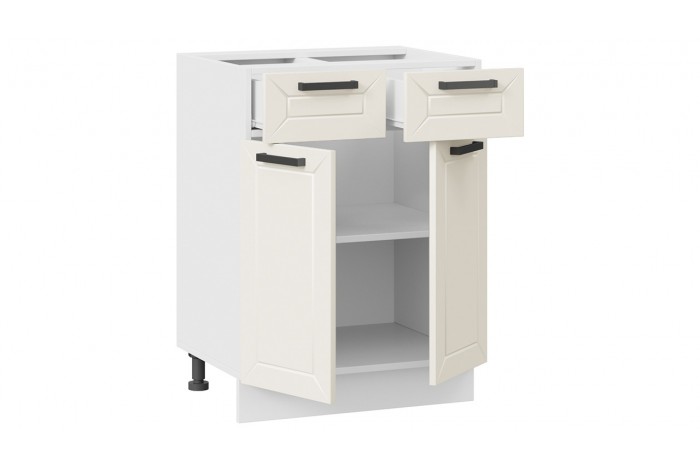 Кухонный гарнитур «Лорас» длиной 240 (180) см Белый, Холст брюле