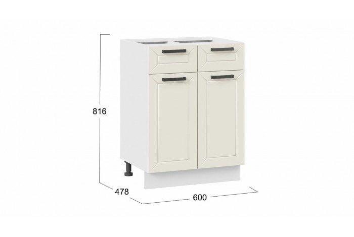 Кухонный гарнитур «Лорас» длиной 240 (180) см Белый, Холст брюле