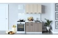 Кухонный гарнитур «Лорас» длиной 120 см Белый, Холст брюле, Холст латте