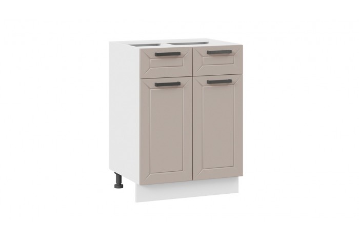 Кухонный гарнитур «Лорас» длиной 120 см Белый, Холст латте