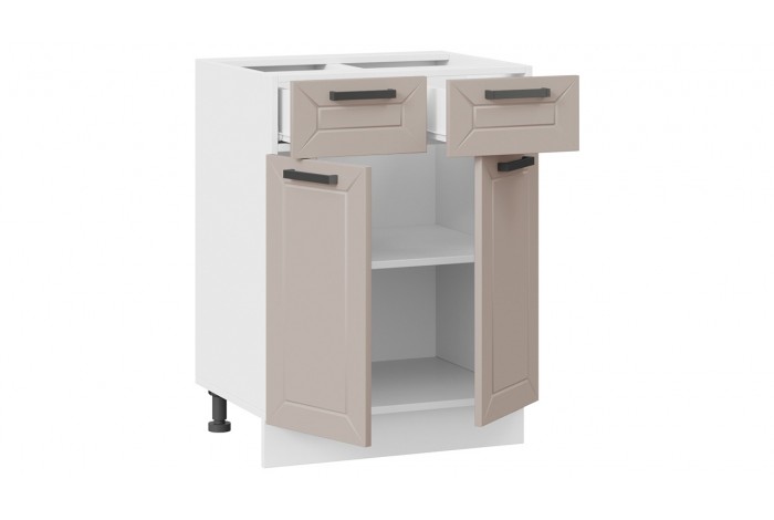 Кухонный гарнитур «Лорас» длиной 120 см Белый, Холст латте