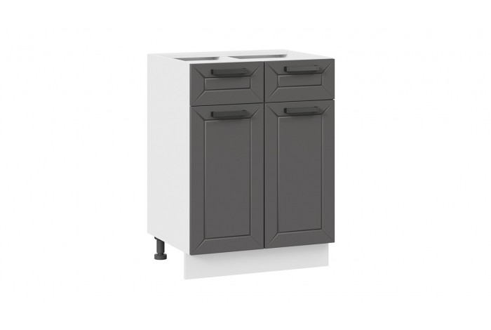 Кухонный гарнитур «Лорас» длиной 220 (160) см Белый, Холст Вулкан