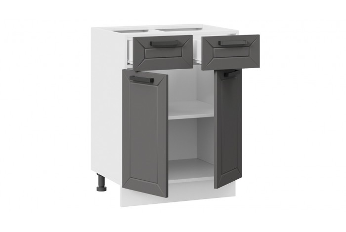 Кухонный гарнитур «Лорас» длиной 220 (160) см Белый, Холст Вулкан